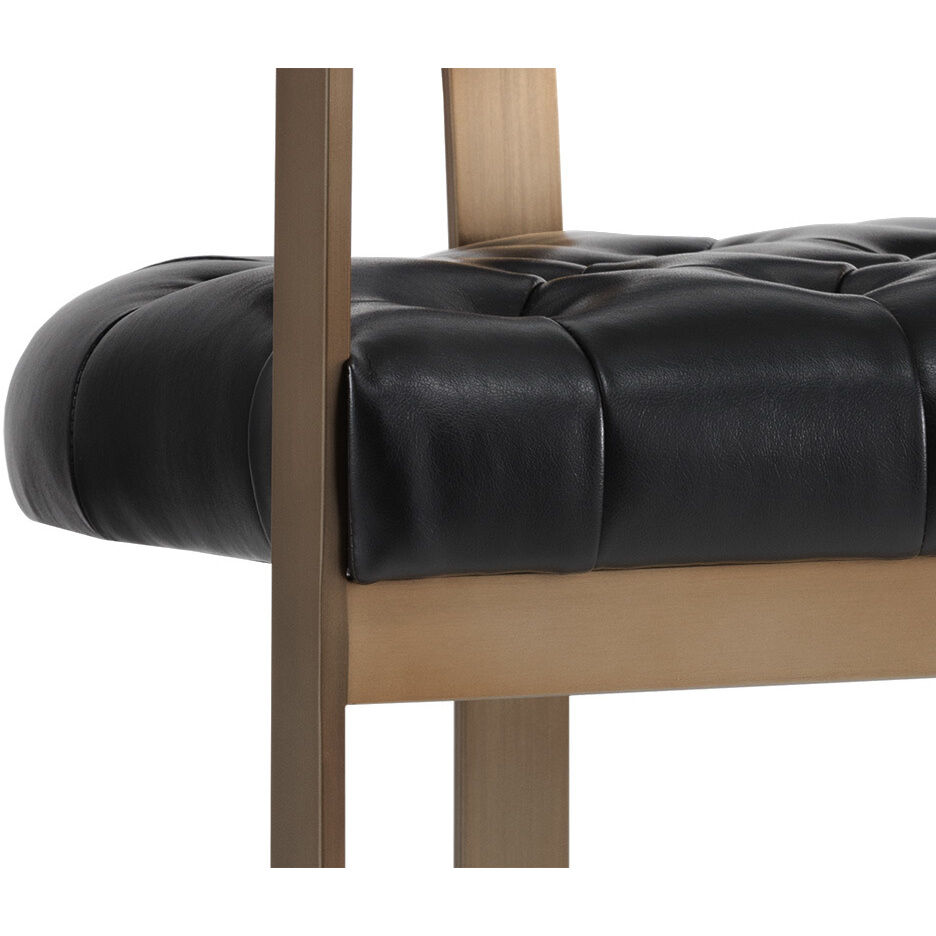 Beaumont 39.25 inch Antique Brass / Cantina Black Barstool